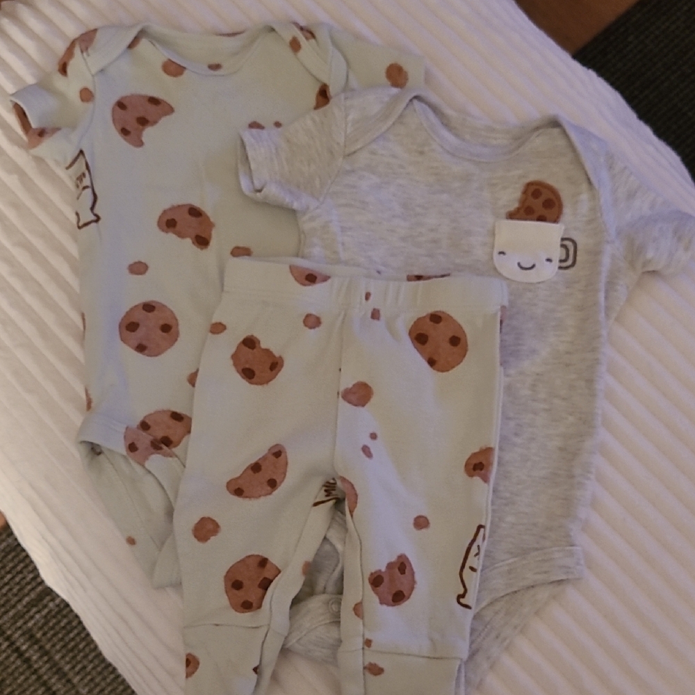 Cookie Print Baby's Three Piece Set